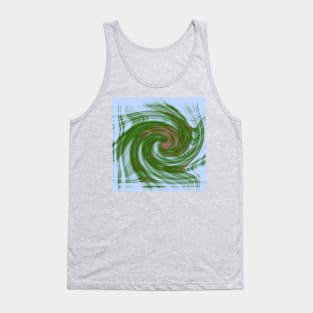 Swirling green and blue fractal vortex Tank Top